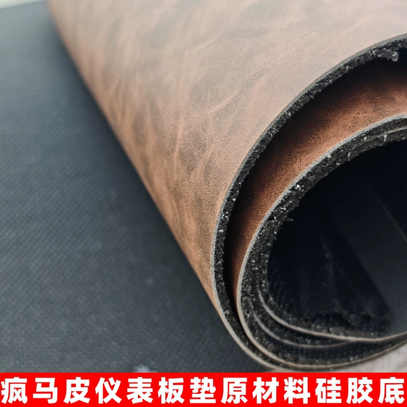 Автомобильный коврик для приборной панели Crazy Horse из натуральной кожи, рулонный материал, силиконовый противоскользящий коврик для приборной панели, светонепроницаемый коврик