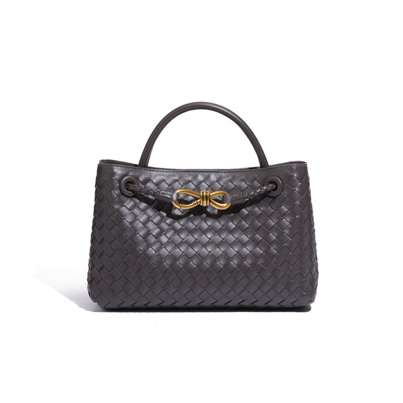 Luxury High-Quality Horizontal Women's Hand-Woven Tote Bag, Commuter Shoulder & Crossbody Small Square Bag - Thumbnail 8