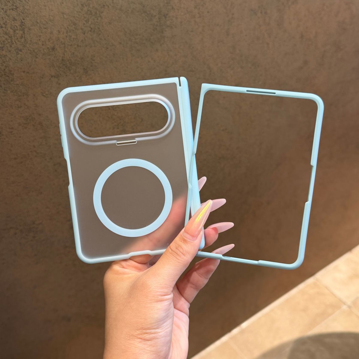 Magnetic single-axis film-matte light blue soft shell
