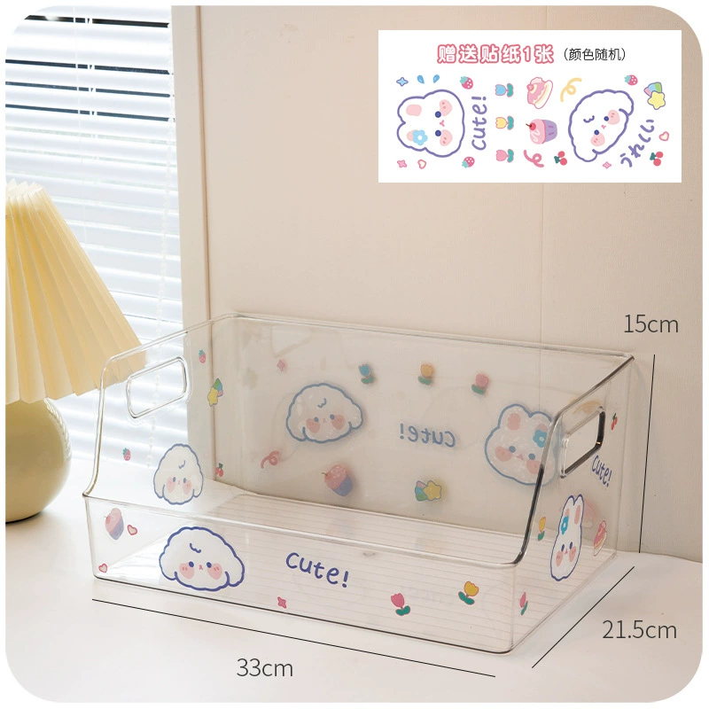 Acrylic transparent book storage box Small students put book shelf desktop desktop desk reconstruction supplies full set