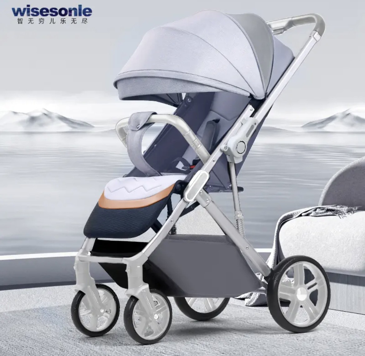 Cochecito con Vista Panorámica, Plegable en Dos Direcciones, Cochecito para Bebé, Cochecito Plegable para Niños, Cochecito de Bolsillo Portátil.