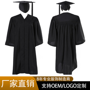 2025年本科国外黑色学士毕业服梭织成人礼服大学高中毕业学位服-阿里巴巴