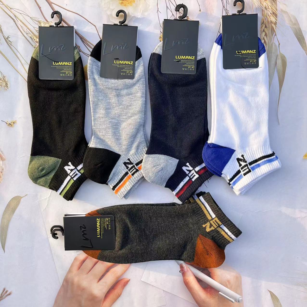 2023新潮款精梳棉短袜春夏季男女运动学院风吸汗船袜详情6