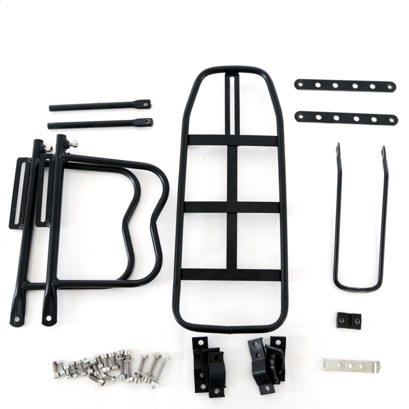 Venta al por mayor bicicleta de montaña estante de aleación de aluminio estante trasero con placa de barro estante de carga carretera coche suspensión trasera