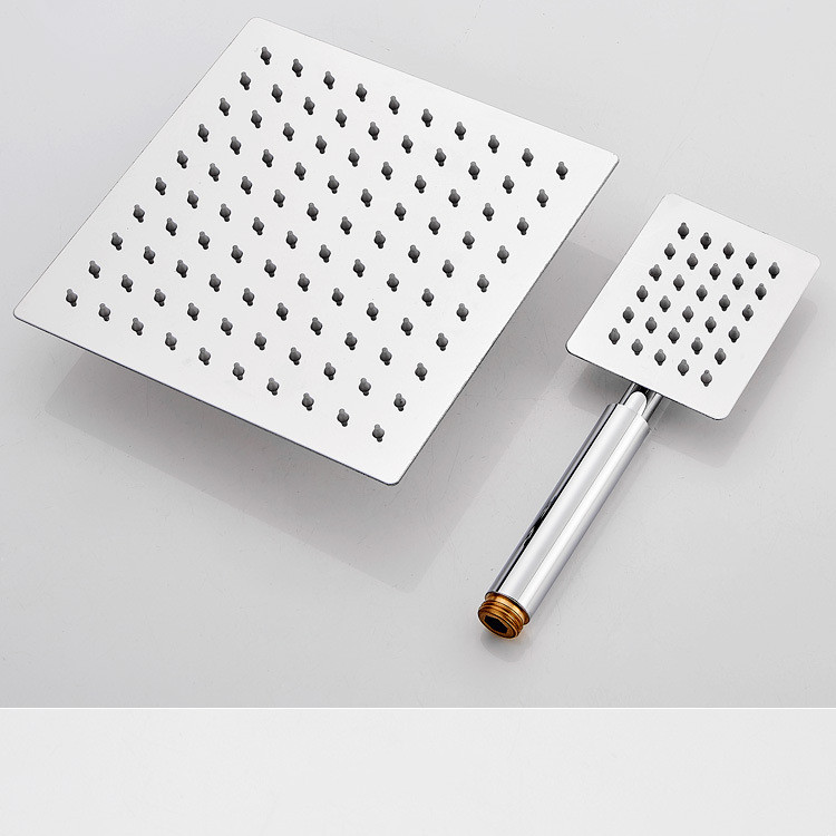 Boquilla de acero inoxidable 201 sobrealimentado ducha de pulverización superior redonda rociador de mano cabezal de ducha cuadrado cabezal de ducha al por mayor