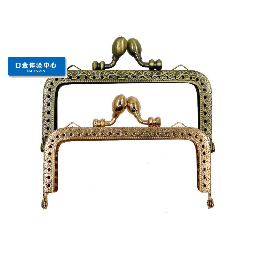 Застежка-крабик с двойными ушками, 8,5 см и 10,5 см, квадратная, с тиснением, в форме цветочной бутонницы, высота 5 см