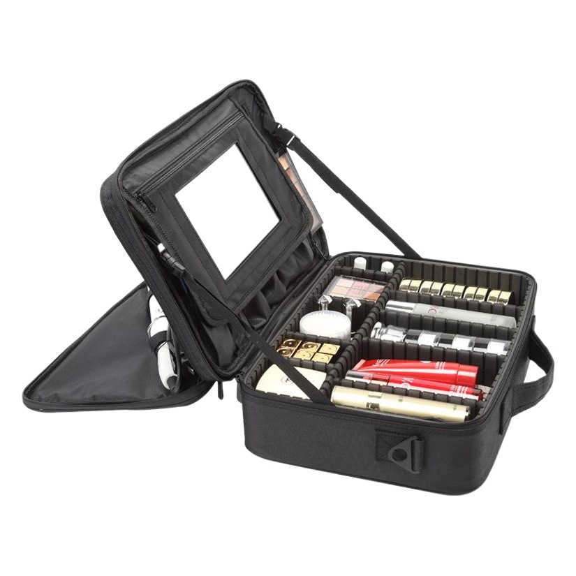 Bolsa de maquillaje profesional de gran capacidad para tatuajes, arte de uñas y aplicación de maquillaje, caja de herramientas portátil con divisores, bolsa de almacenamiento de maquillaje.