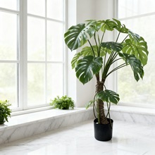 廠家直銷仿真老樁樹龜背盆栽北歐風室內外落地裝飾造景擺件綠植