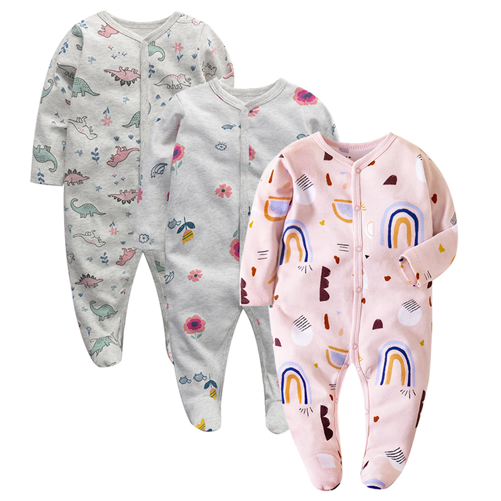 厂家批发婴幼儿连体衣长袖纯棉爬服宝宝休闲包屁哈衣睡衣春夏童装