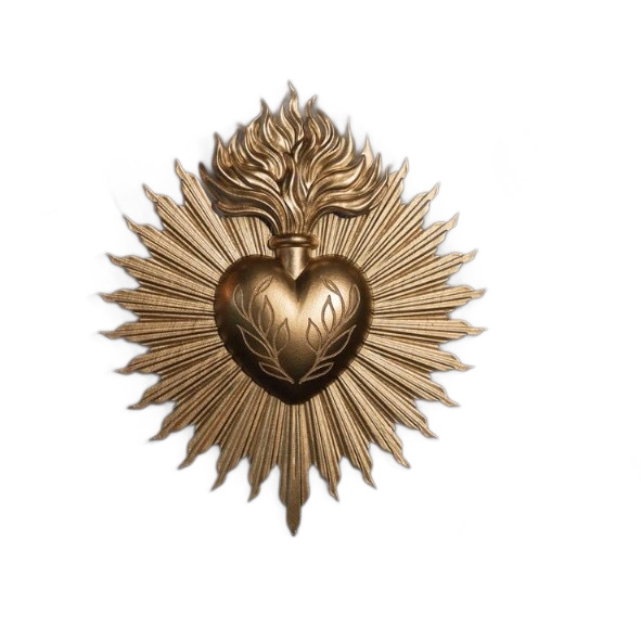 Placa Decorativa de Corazón Sagrado Gótico de Resina para Pared y Halloween