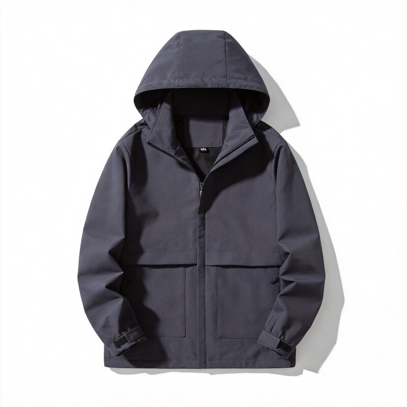 Men's new windproof and waterproof hooded jacket for autumn and winter, suitable for group workwear and mountaineering