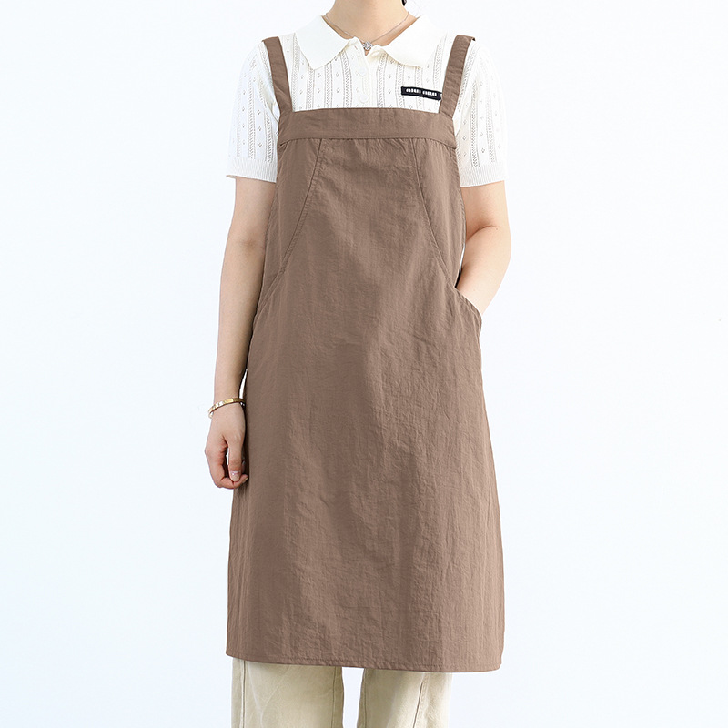 Delantal impermeable transfronterizo torre de terciopelo rápido secado cruzado cinturón ropa de trabajo ligera delantal de cocina doméstica logo personalizado