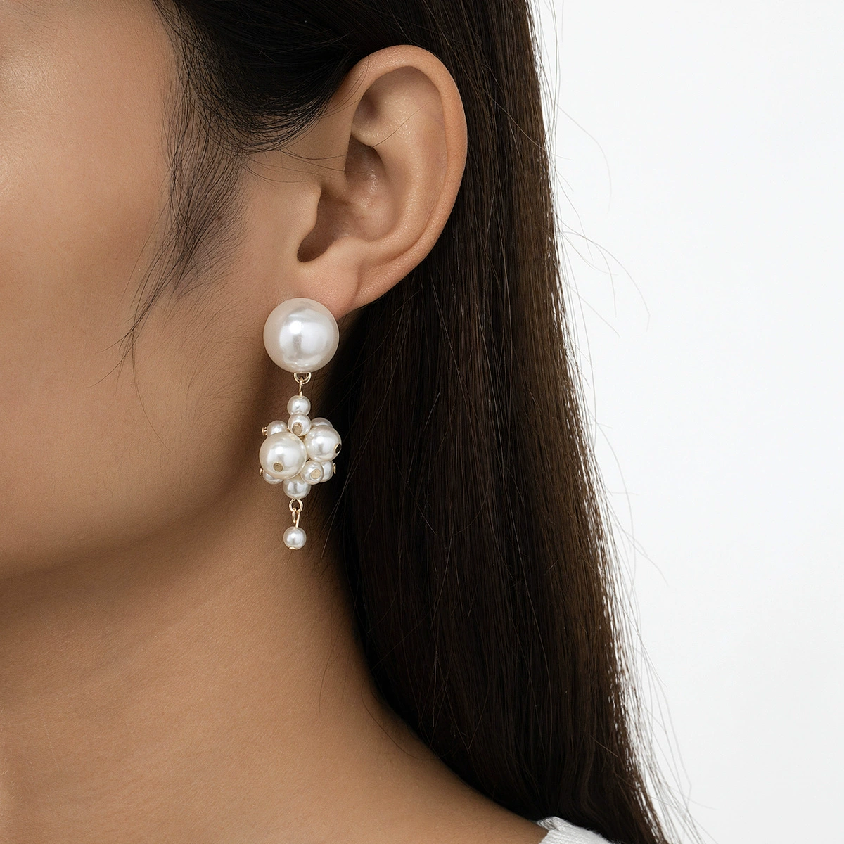 South Korean cute goods, long earrings from pearl