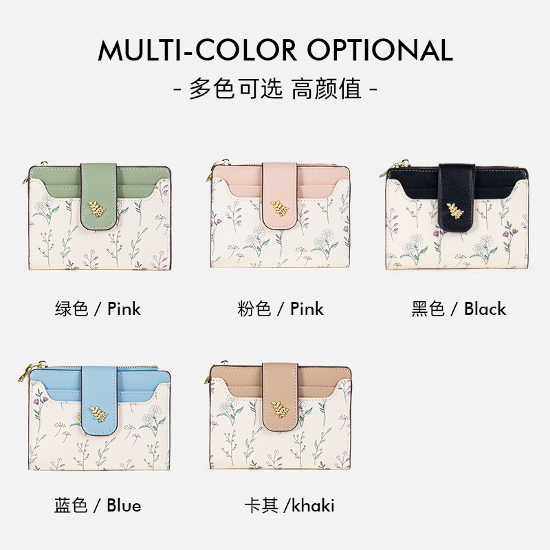 Cartera corta de diseño original ins monedero de nicho femenino tarjetero pequeño y fresco para estudiantes billetera femenina de alta gama