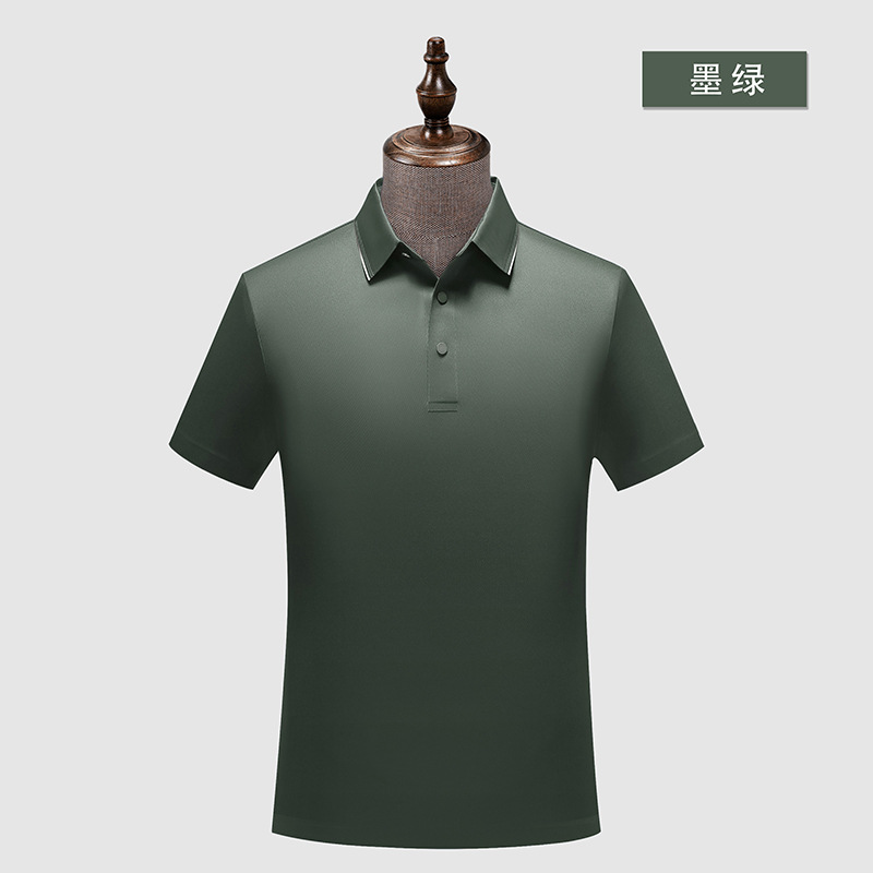 Brocado a cuadros amoníaco sin costuras 5A antibacteriano color sólido cuello de segundo nivel camisa de polo logotipo impreso personalizado ropa de trabajo de secado rápido overoles