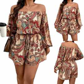 Plus size summer women Jumpsuits lady Print Casual pants 裤