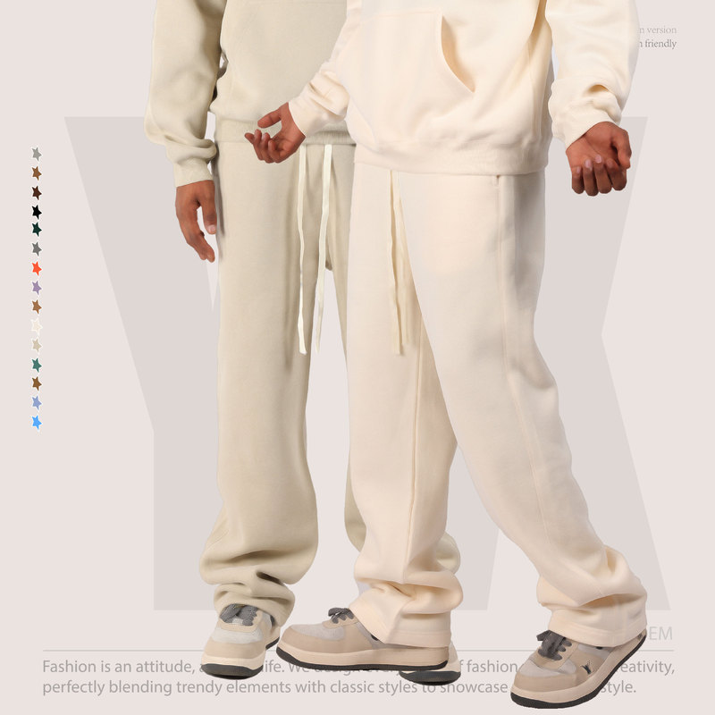 Men's Straight Casual Pants, Wide-Leg Sweatpants, Cross-Border Foreign Trade Specializes in Sports Pants, Warm, Trendy Brand and Versatile