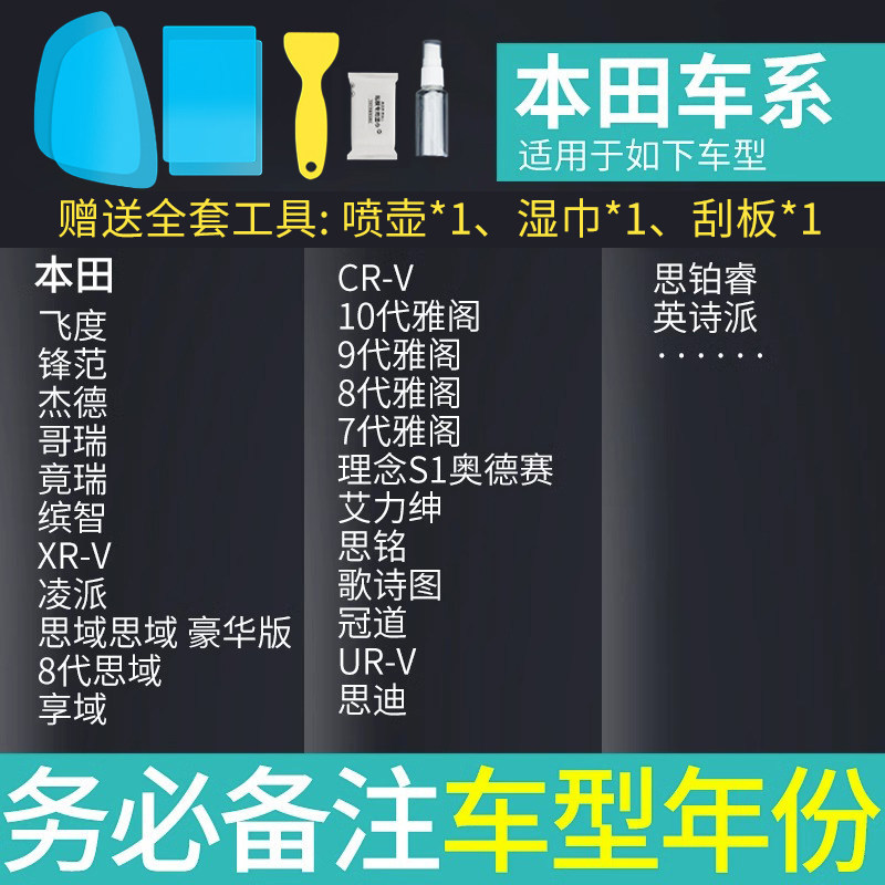 Car Rearview, Qìchē Rearview mirror rainproof sticker - honda-special-rearview-mirror-square-side-window-total-5-pieces-note-car-model-year