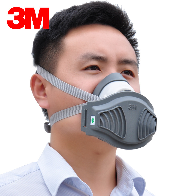 3M1211防尘面具装修打磨抛光工业粉尘防护面罩透气易呼吸橡胶面具