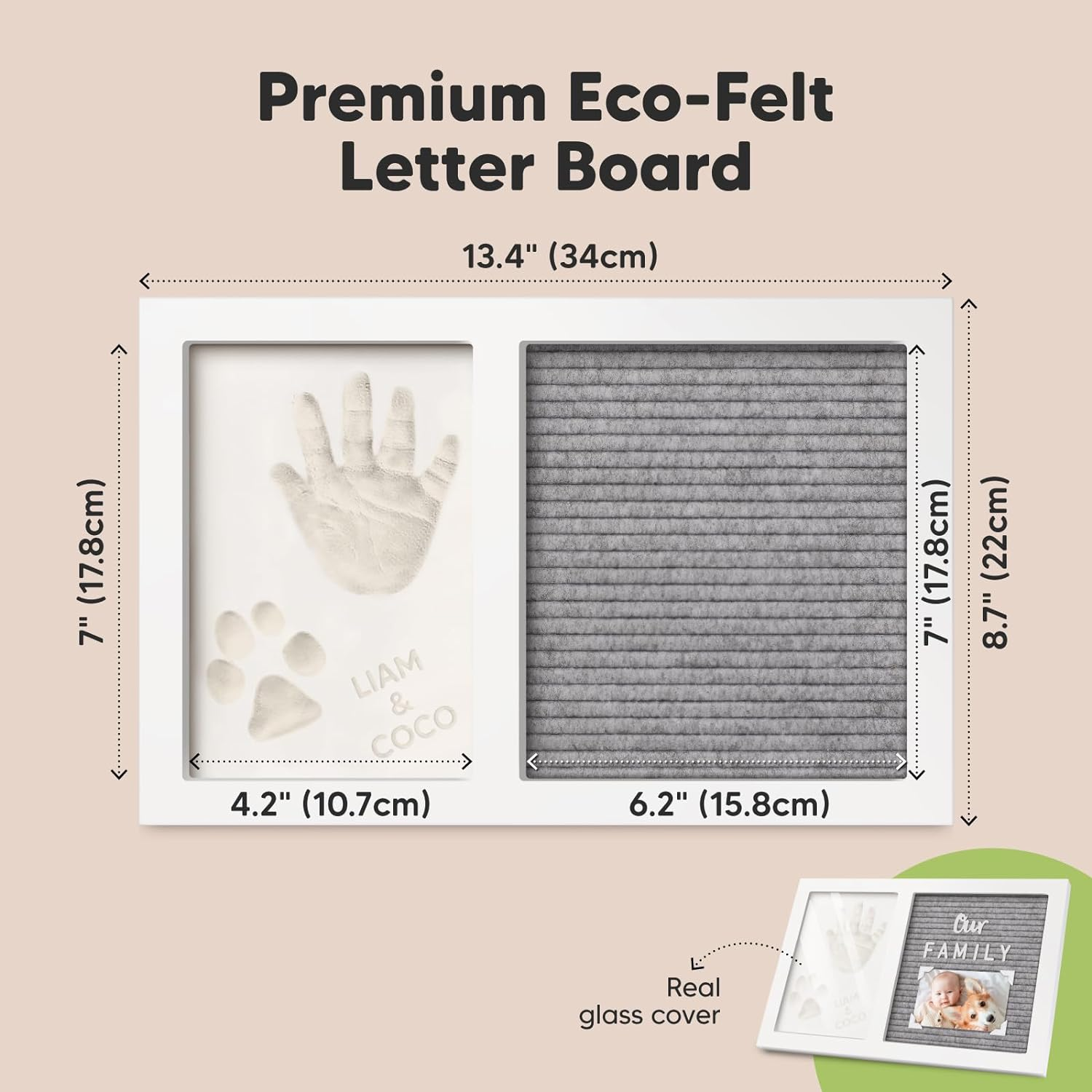 La mano y el pie de 100 días de edad del bebé imprimen el marco hueco de la foto DIY impresión de la pata del animal doméstico conmemorativa del recuerdo de la arcilla de la impresión de la mano y del pie del bebé