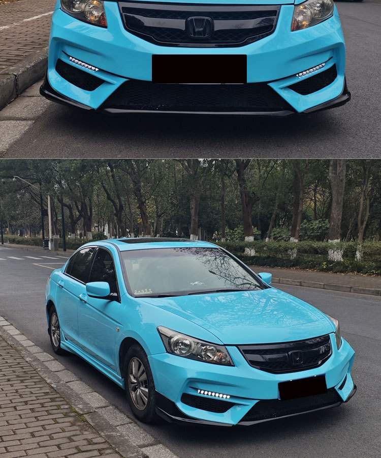 Suitable for Honda Eighth-Generation Accord Modified Wide-Body Kit Front Grille, Glossy Black Grille Logo, American Version, Thai Version