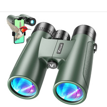 12X42双筒望远镜,BAK4棱镜带手机适配器,用于狩猎的虚拟高功率双