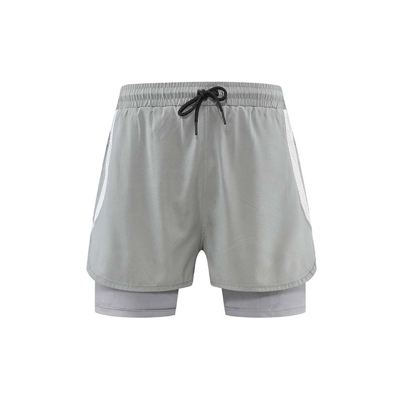 Nuevos deportes americanos pantalones cortos para correr maratón de pista y campo de secado rápido forro falso entrenamiento de dos piezas fitness pantalones de tres puntos