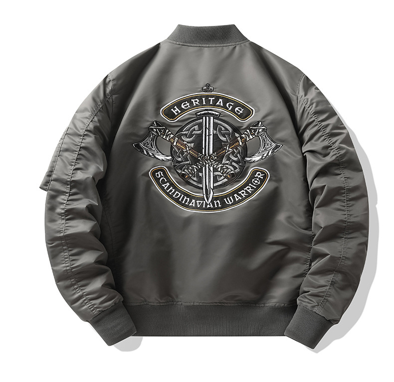 Men's Bomber Jacket Retro Stand Collar Casual Workwear Pilot Style_voghion.com