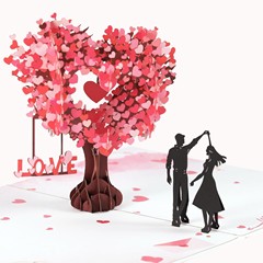 亚马逊弹出式周年纪念贺卡,3D 爱心情侣婚礼卡周年庆纪念日贺卡