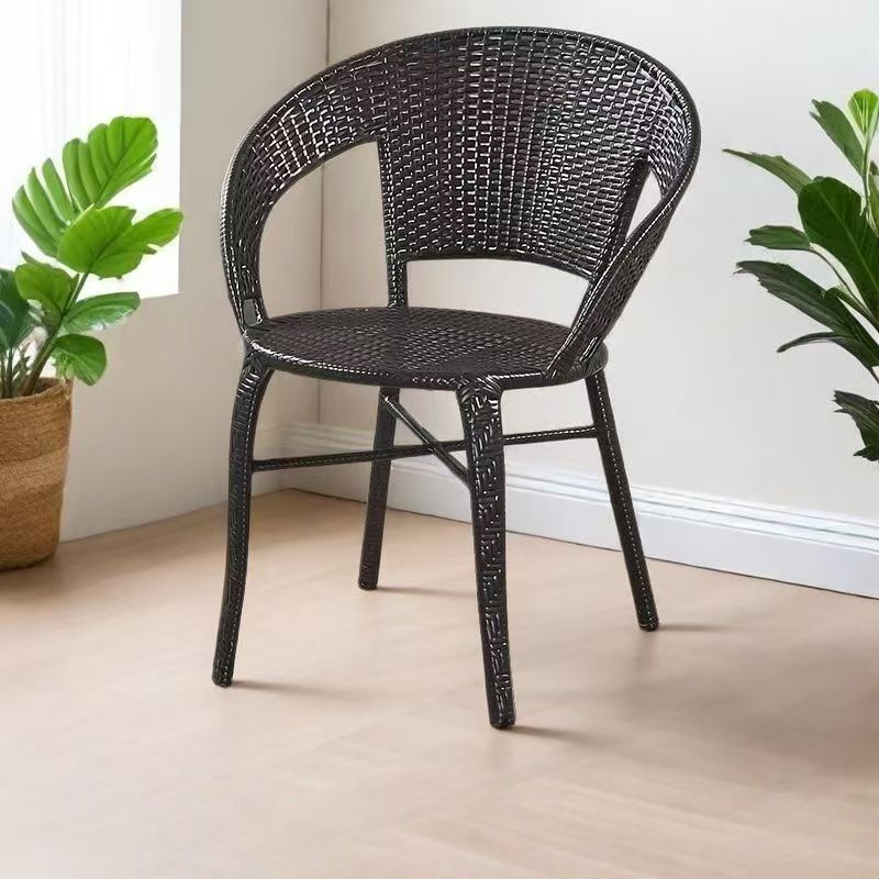 Balcony Rattan Chair Leisure Single Armrest Chair Home Elderly Courtyard Outdoor Hand-Woven Chair