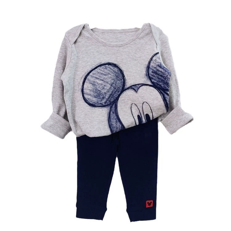 Children's long-sleeve, trousers, set for new born, cotton pijama, 2 pieces, European style
