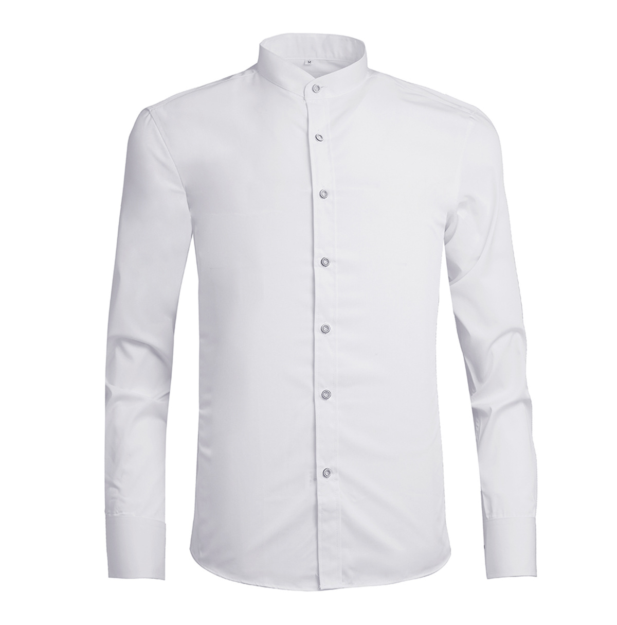 Men's Slim Fit Long Sleeve Casual Shirt Stand Up Collar Red Plaid Cotton Fashion Elegant Youth_viptrois.com