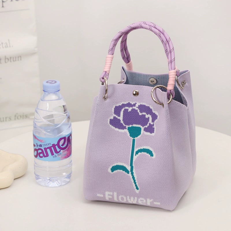 Woven knitted three dimensional purse, small clutch bag