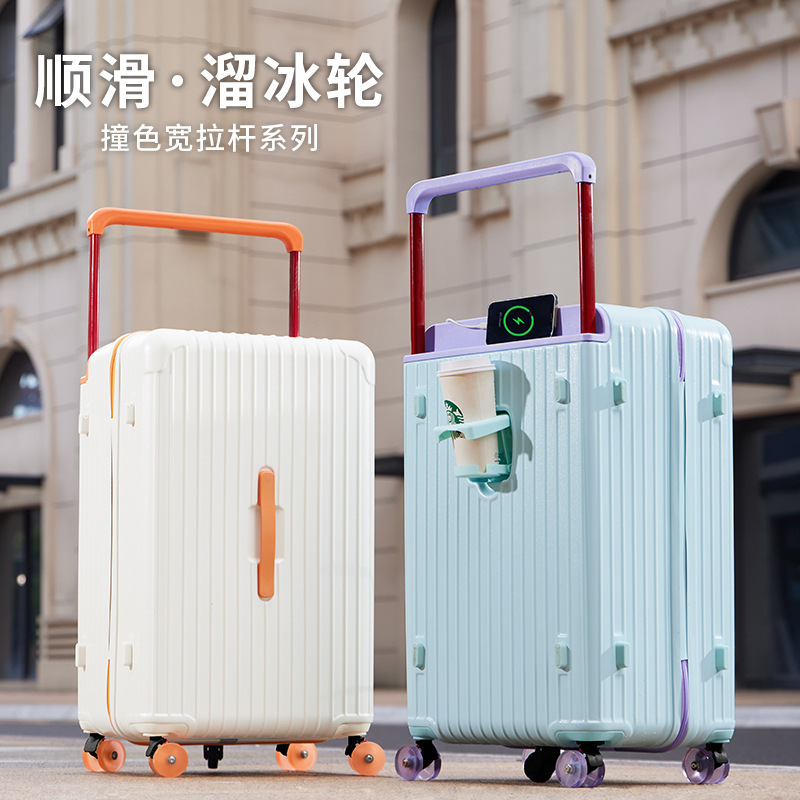 Shock-Absorbing Skate Wheels 2025 New Model Extra-Large Capacity Suitcase Internet-Famous Large Thickened Travel Suitcase Student Password Box
