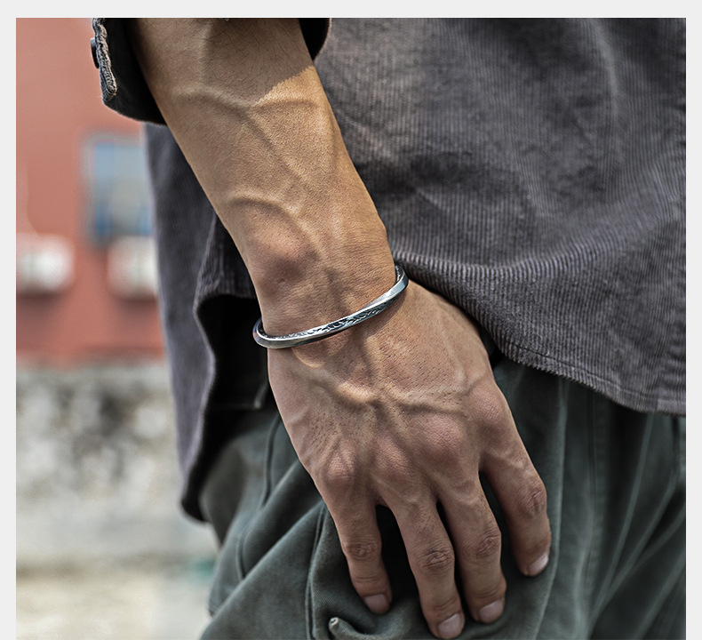 Retro Geometric Copper Plating Bangle 1 Piece