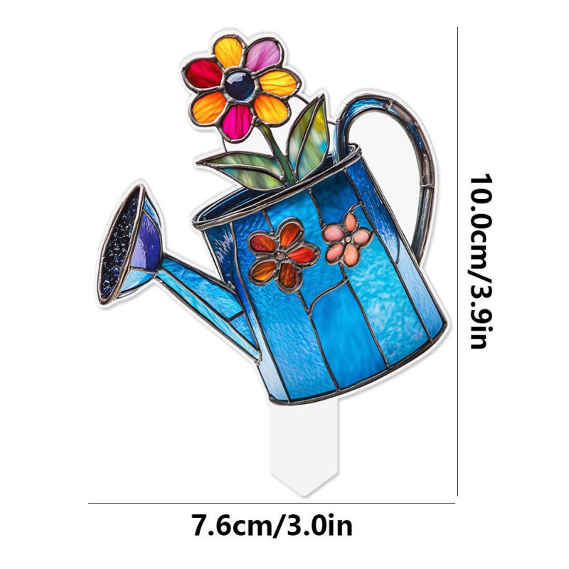 跨境新款2D亚克力盆栽花盆栽装饰插件户外草坪装饰植物摆件|undefined