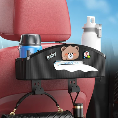 Car tissue box/set Storage Storage Box Car Rear - victory-bear-car-chair-back-tissue-storage-black