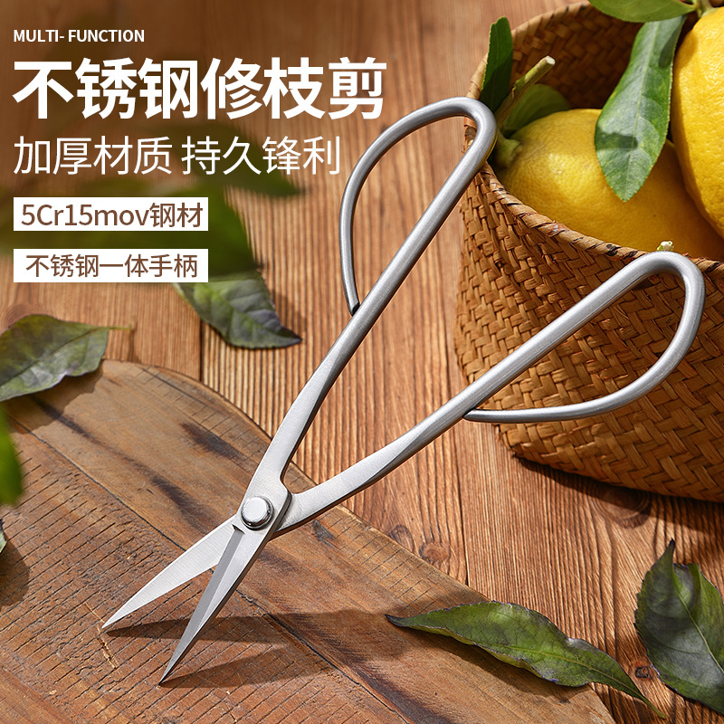 不锈钢嫩叶剪花艺剪加厚材质修细枝嫩叶插花盆景园艺造型专用工具