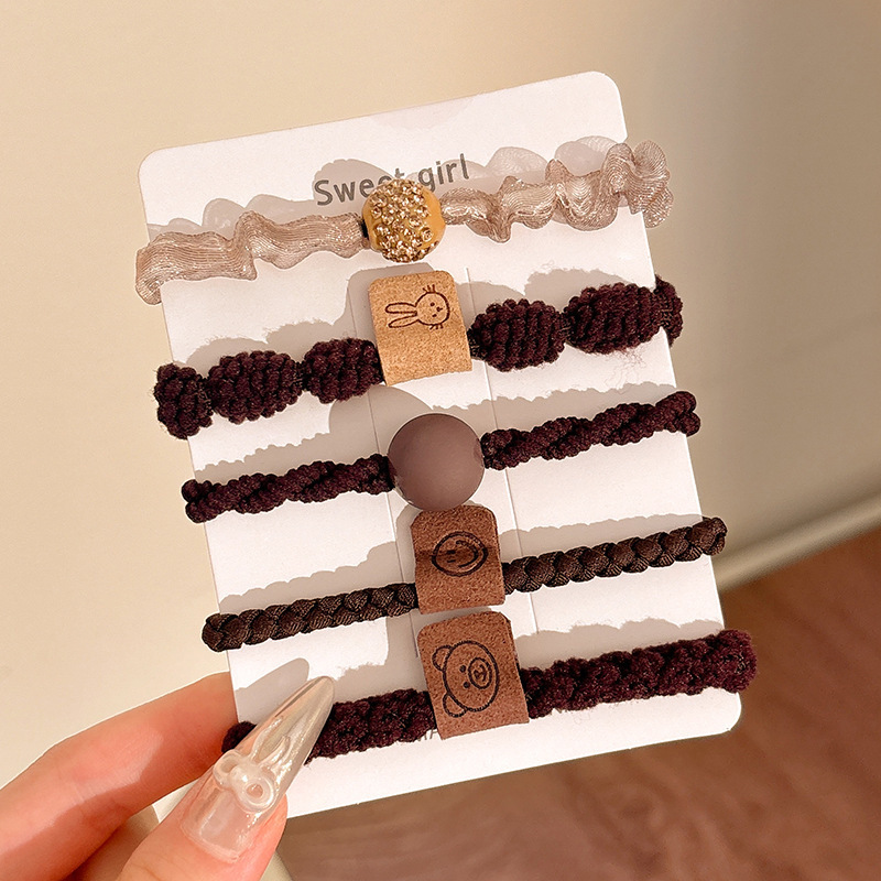 Cuerdas de cabello de alta elasticidad sin costura, anillo de cabello de cola de caballo, cuerdas de cabello de correa femenina, cuerdas de cabello de bola simple, cubierta de cuero cabelludo