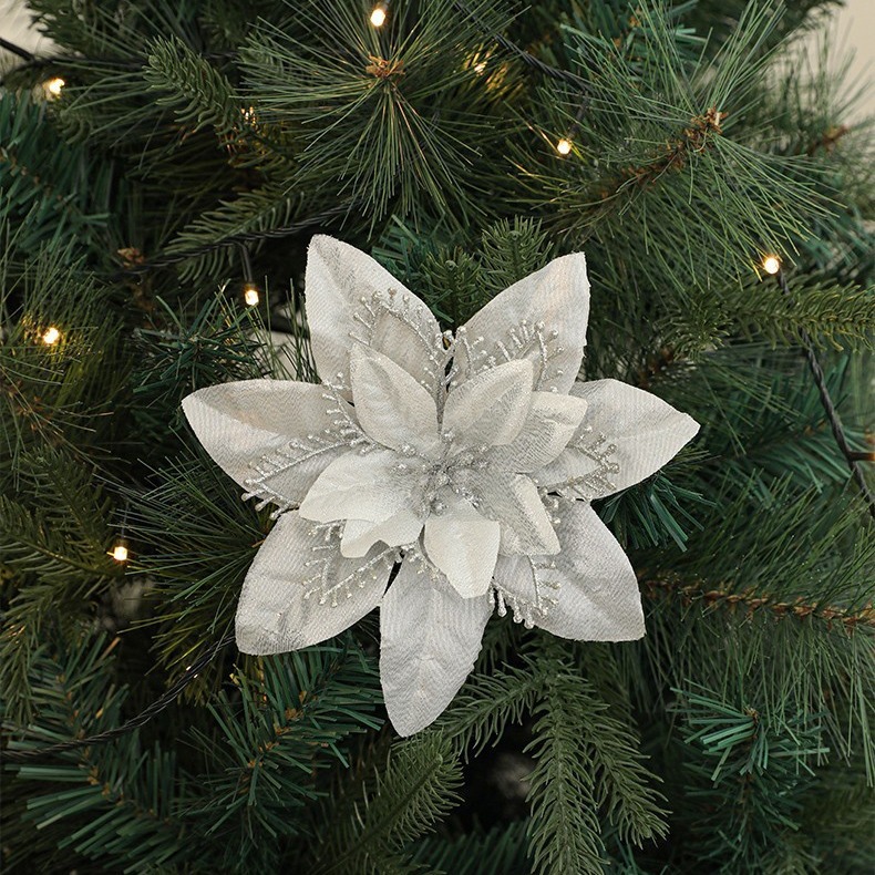 Nuevo árbol de Navidad decoración simulación flores de Navidad DIY tres capas festivales tridimensionales diseño de atmósfera de Navidad simulación flores