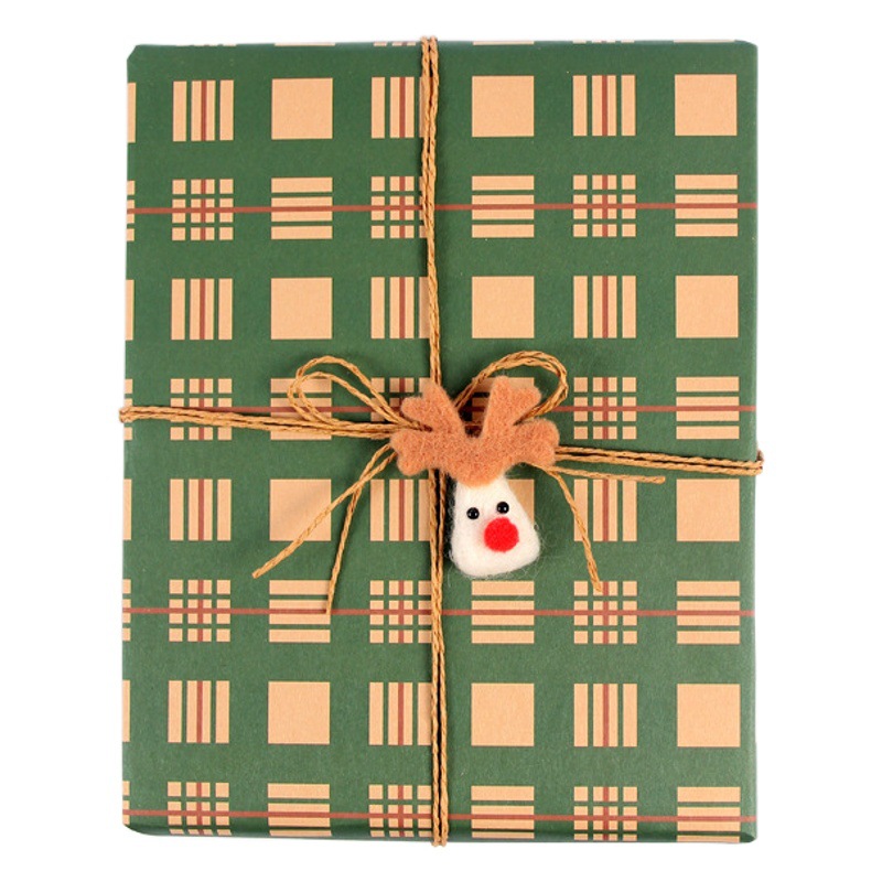 Amazon 2022 nuevo papel de embalaje de Navidad retro amarillo papel de embalaje de regalo papel de regalo de fiesta papel de regalo al por mayor