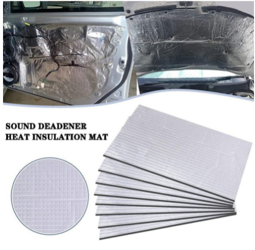 25*18cm Car Soundproofing Cotton Heat Insulation Cotton Aluminum Foil Shock Absorbing Pad Insulation Pad Silencer Cotton Cross-Border Dropshipping