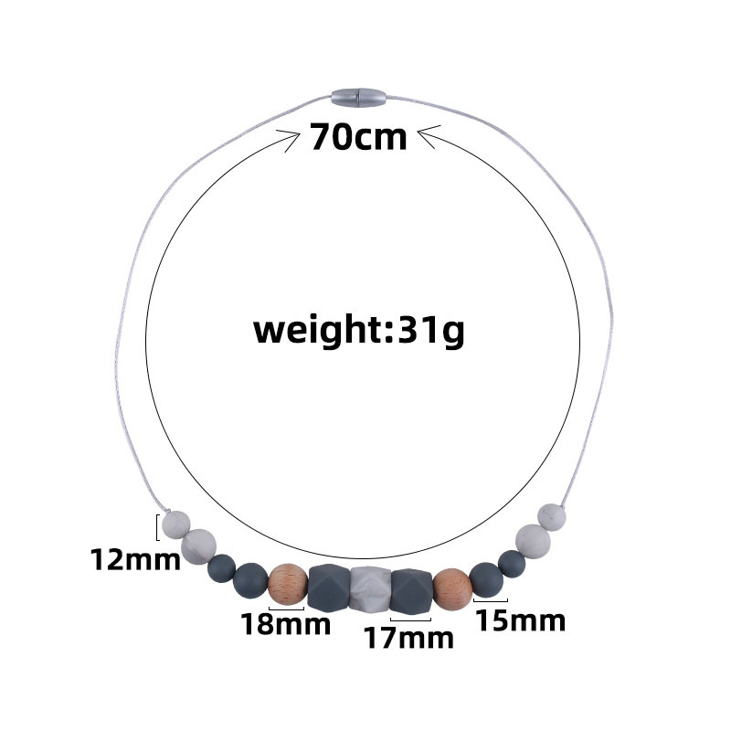 Comercio exterior Amazon nuevo silicona molar teether collar bebé teether palo masticable colgante collar