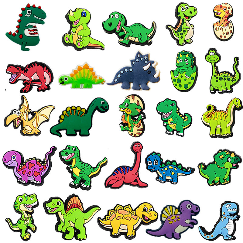 Cross-Border Charming Dinosaur Series Clog Shoe Accessories DIY Clog Shoe Charms Cartoon Decorative Shoe Buckles