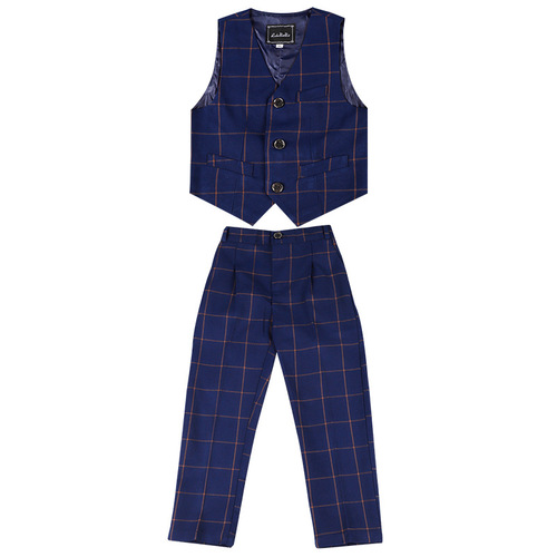 A new autumn men's children's solid color vest set, flower child wedding host performance suit, one piece, children's vest set for sale.