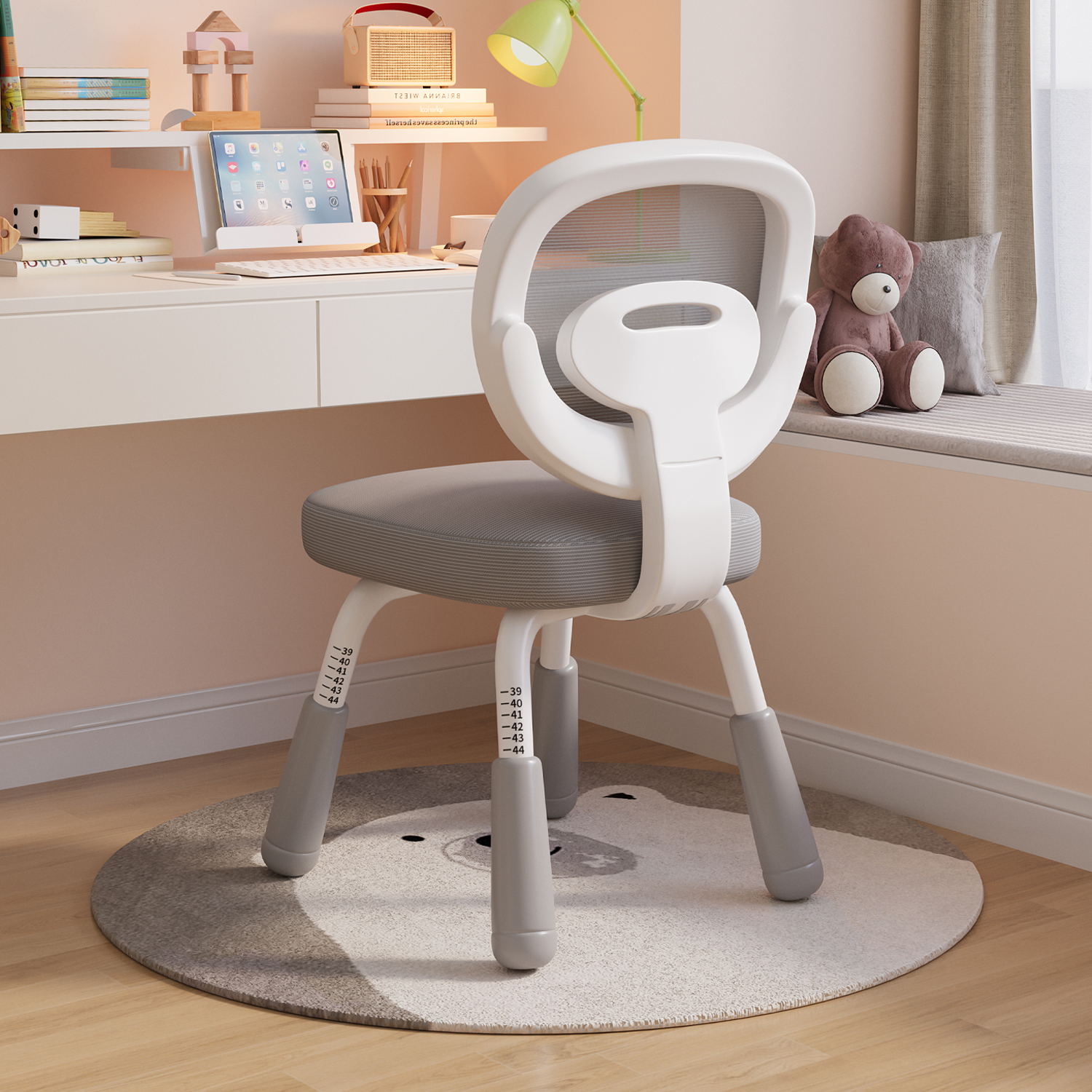 Children's Learning Chair, Primary and Secondary School Student Writing Chair, Home Adjustable Lifting Sitting Posture Backrest Seat, Office Computer Chair
