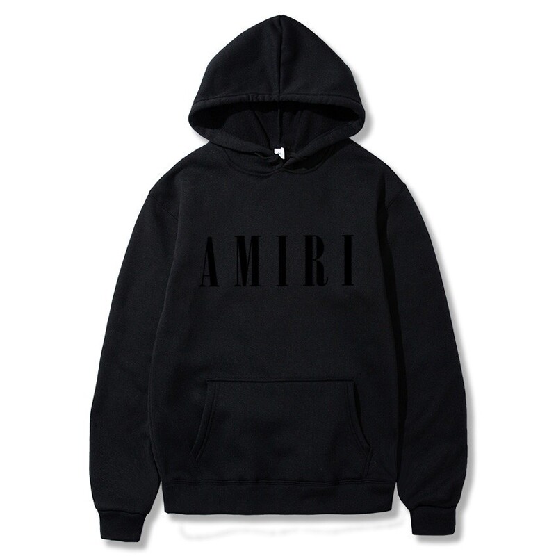 Cross-Border New Fleece Sweatshirt for Men and Women Amiri Printed Hoodie Loose Trendy Brand Export Sports Outdoor Sweatshirt