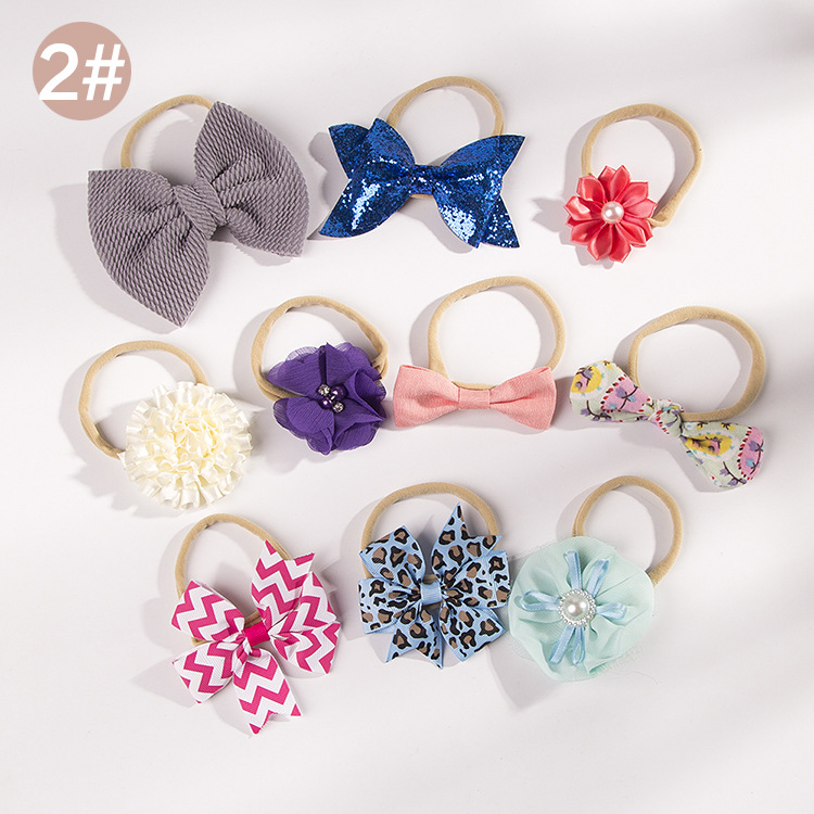 Children's Nylon Bow Headband Set display picture 29