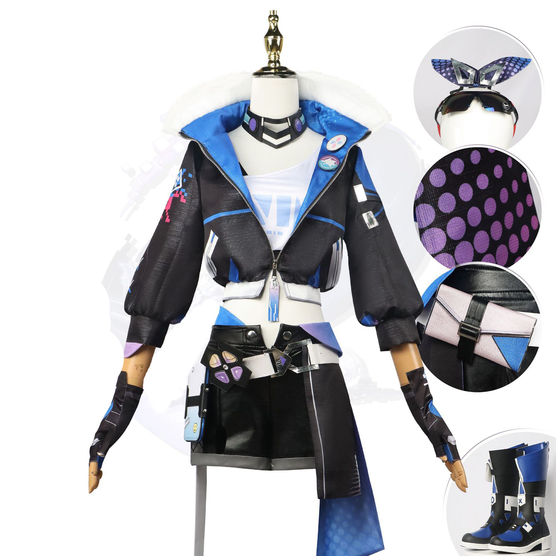 Beishui negocio colapso estrella cúpula ferrocarril cos plata Lobo cos ropa de anime de dos dimensiones juego de ropa de mujer conjunto completo cos