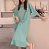 Summer pijama, long skirt for elementary school students for leisure, with short sleeve, oversize